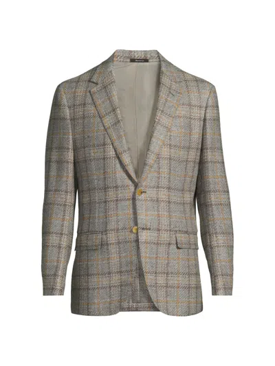 Sartorio Napoli Men's Plaid Virgin Wool Blend Jacket In Gray