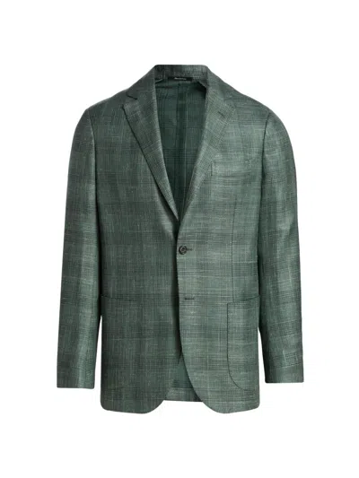 Sartorio Napoli Men's Plaid Virgin Wool-blend Sport Coat In Sage