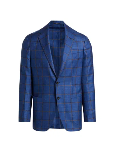Sartorio Napoli Men's Plaid Wool-blend Sport Coat In Blue