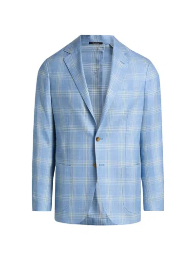 Sartorio Napoli Men's Plaid Wool-blend Sport Coat In Light Blue