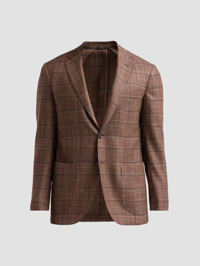 Sartorio Napoli Men's Plaid Wool-silk Sport Coat In Brown