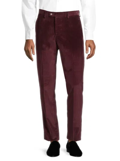 Sartorio Napoli Men's Slim Corduroy Trousers In Burgundy