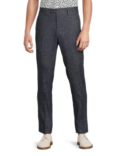 Sartorio Napoli Men's Slub Wool-silk Trousers In Blue