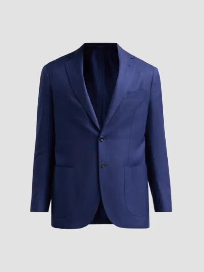 Sartorio Napoli Men's Solid Cashmere-silk-blend Sport Coat In Blue