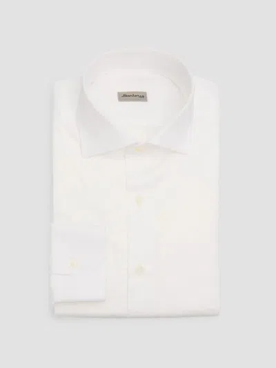 Sartorio Napoli Men's Solid Cotton Dress Shirt In White