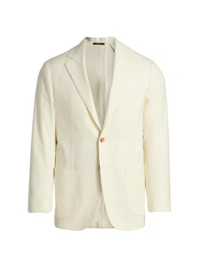 Sartorio Napoli Men's Virgin Wool Single-breasted Sport Coat In White