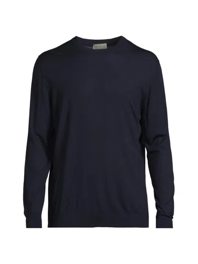 Sartorio Napoli Men's Wool Crewneck Sweater In Blue