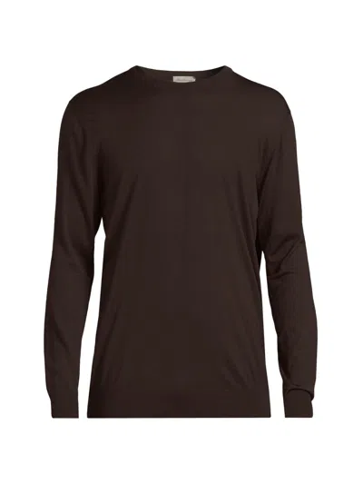 Sartorio Napoli Men's Wool Crewneck Sweater In Brown