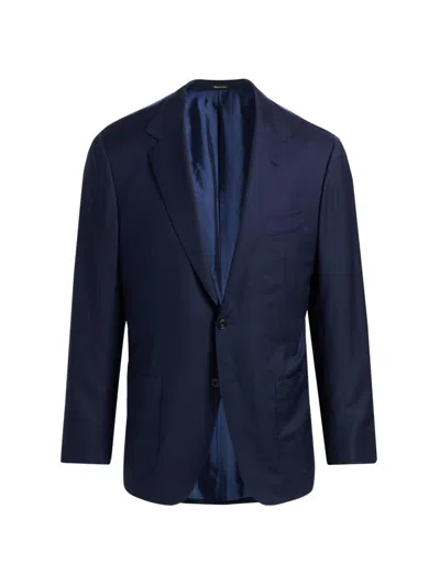 Sartorio Napoli Men's Wool Patch-pocket Single-breasted Blazer In Blue
