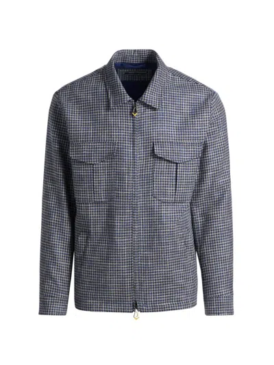 Sartorio Napoli Men's Wool-blend Full-zip Shirt Jacket In Navy