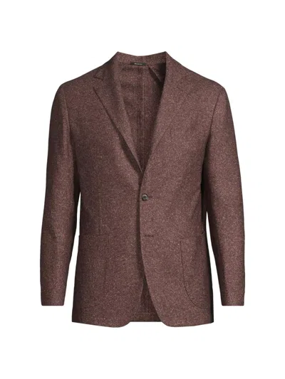 Sartorio Napoli Men's Wool-silk Single-breasted Jacket In Burgundy