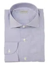 Sartorio Napoli Micro-check Cotton Shirt In Purple