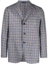 Sartorio Napoli Plaid-check Single-breasted Blazer In Blue