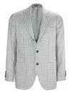 Sartorio Napoli Peak-lapel Houndstooth Check Blazer In Gray