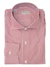 Sartorio Napoli Pinstripe Cotton Shirt In Red