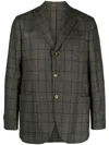 Sartorio Napoli Plaid-check Wool Blend Blazer In Grey
