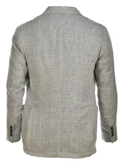 Sartorio Napoli Prince Of Wales-check Blazer In Green
