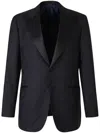 Sartorio Napoli Satin-trim Blazer In Blue