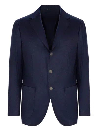Sartorio Napoli Single-breasted Patch-pocket Blazer In Blue