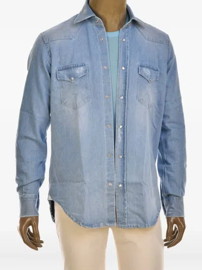 Sartorio Napoli Snap-button Denim Shirt In Blue
