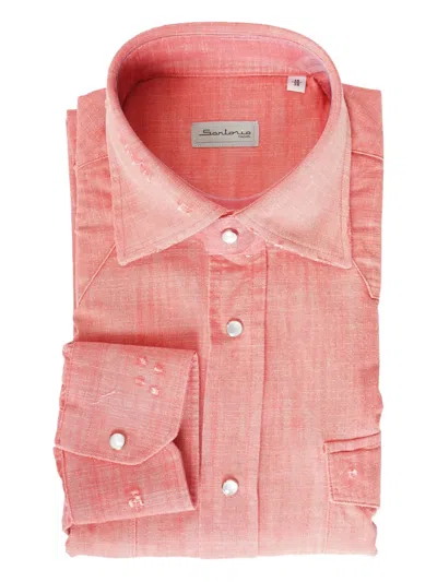 Sartorio Napoli Snap-button Pocket Shirt In Red