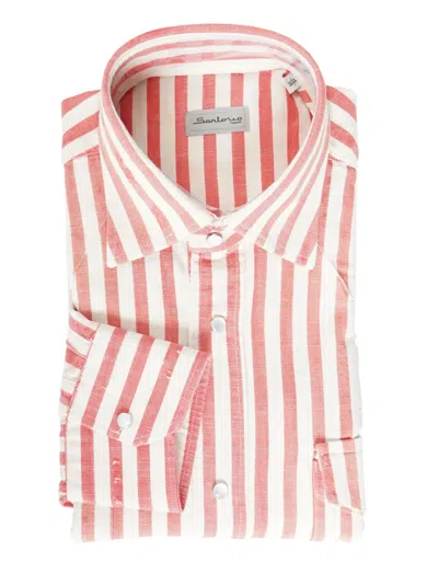 Sartorio Napoli Stripe-pattern Shirt In Orange