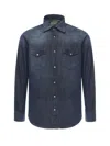Sartorio Napoli Texas Cotton Denim Shirt In Blue