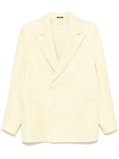 Sartorio Napoli Textured Blazer In Yellow