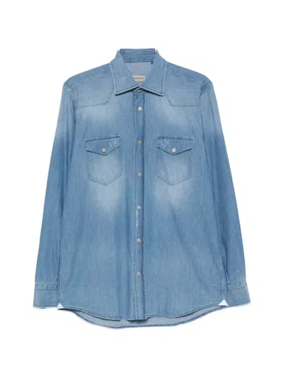 Sartorio Napoli Western-style Denim Shirt In Blue