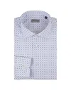 SARTORIO NAPOLI WHITE SHIRT WITH BLUE MICRO FLORAL PATTERN