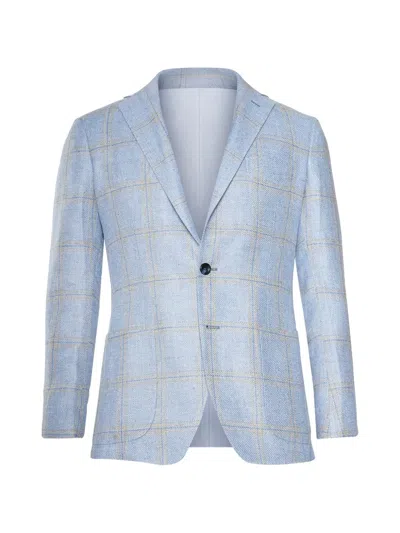 Sartorio Napoli Windowpane-pattern Blazer In Blue