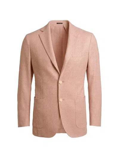 Sartorio Napoli Woven-texture Notch-lapel Jacket In Pink