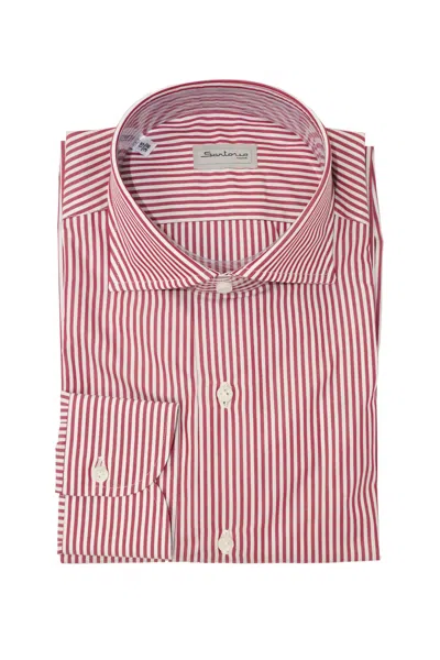 Sartorio Micro Gingham Cotton Dress Shirt In Red