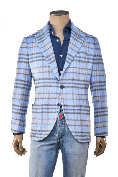 Sartorio Plaid Alpaca-wool Sport Jacket In Blue