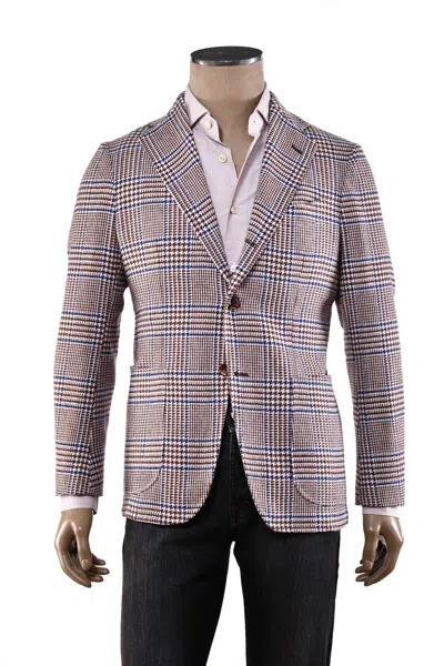 Sartorio Prince Of Wales Wool Sport Jacket In Neutral