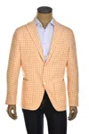 Sartorio Shepherd Check Wool-silk Sport Jacket In Blue