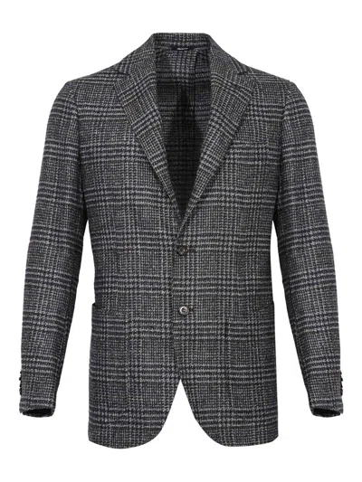 Sartorio Single-breasted Prince Of Wales Wool Jacket In Animal Print