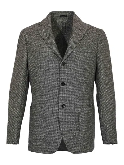 Sartorio Single-breasted Pure Wool Jacket In Gray