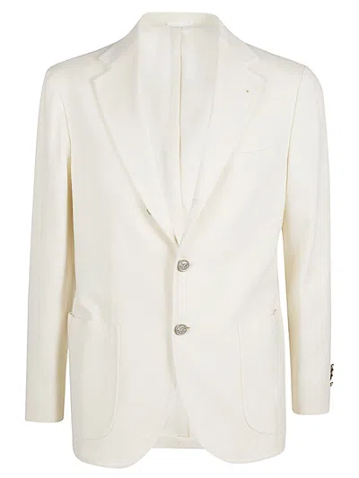 Sartorio Single-breasted Wool Blazer In Neutral