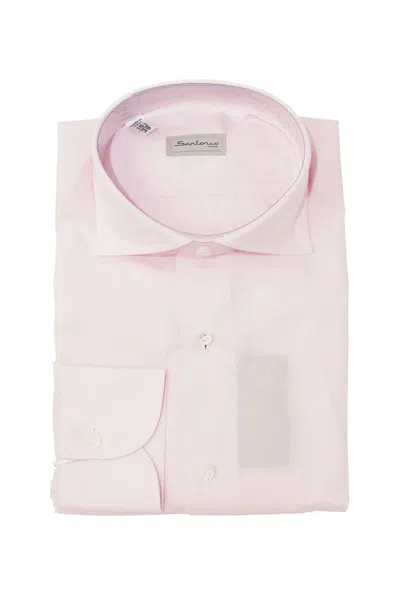 Sartorio Solid Cotton Dress Shirt In Pink