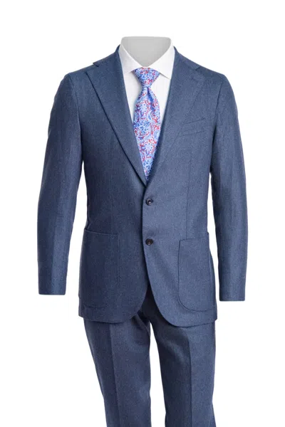 Sartorio Solid Virgin Wool-cashmere Suit In Blue