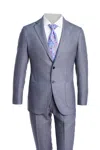 Sartorio Solid Virgin Wool-silk Suit In Blue