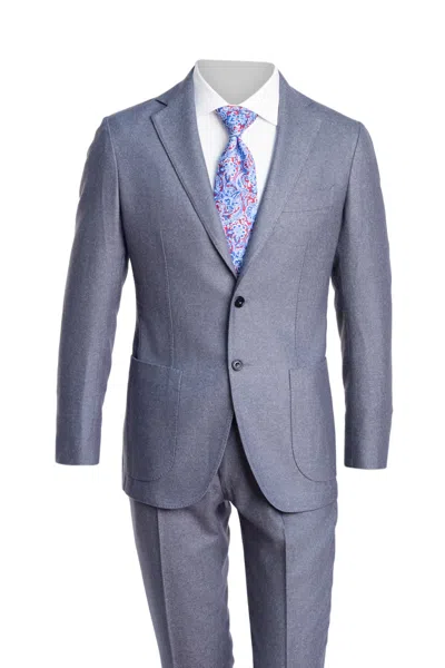Sartorio Solid Virgin Wool-silk Suit In Blue
