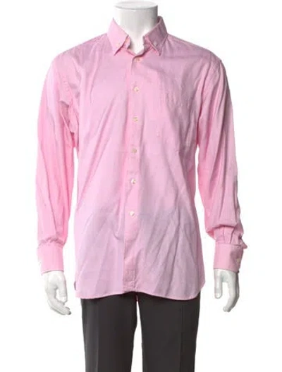 Pre-owned Sartorio Striped Long Sleeve Dress Shirt In Pink