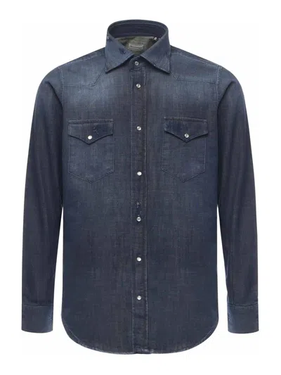 Sartorio Texas Cotton Denim Shirt In Blue