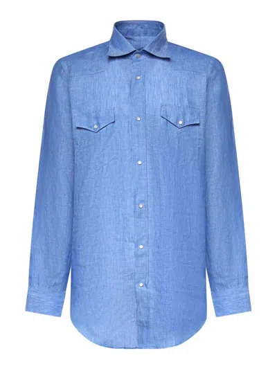 Sartorio Texas Linen Shirt In Blue