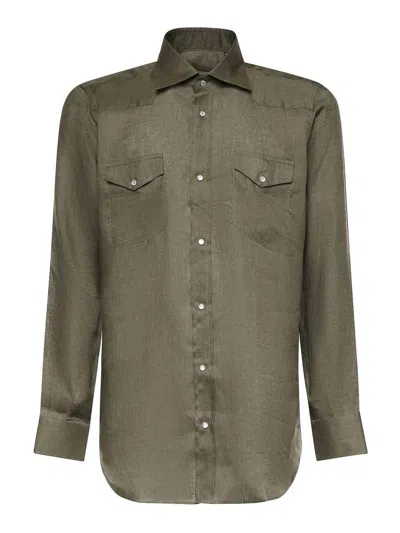 Sartorio Texas Linen Shirt In Brown