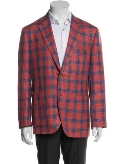 Pre-owned Sartorio Vintage Wool Sport Coat In Red