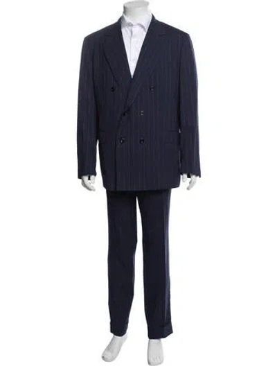 Pre-owned Sartorio Virgin Wool Striped Two-piece Suit In Blue