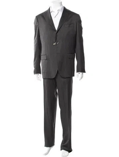 Pre-owned Sartorio Virgin Wool Two-piece Suit In Black